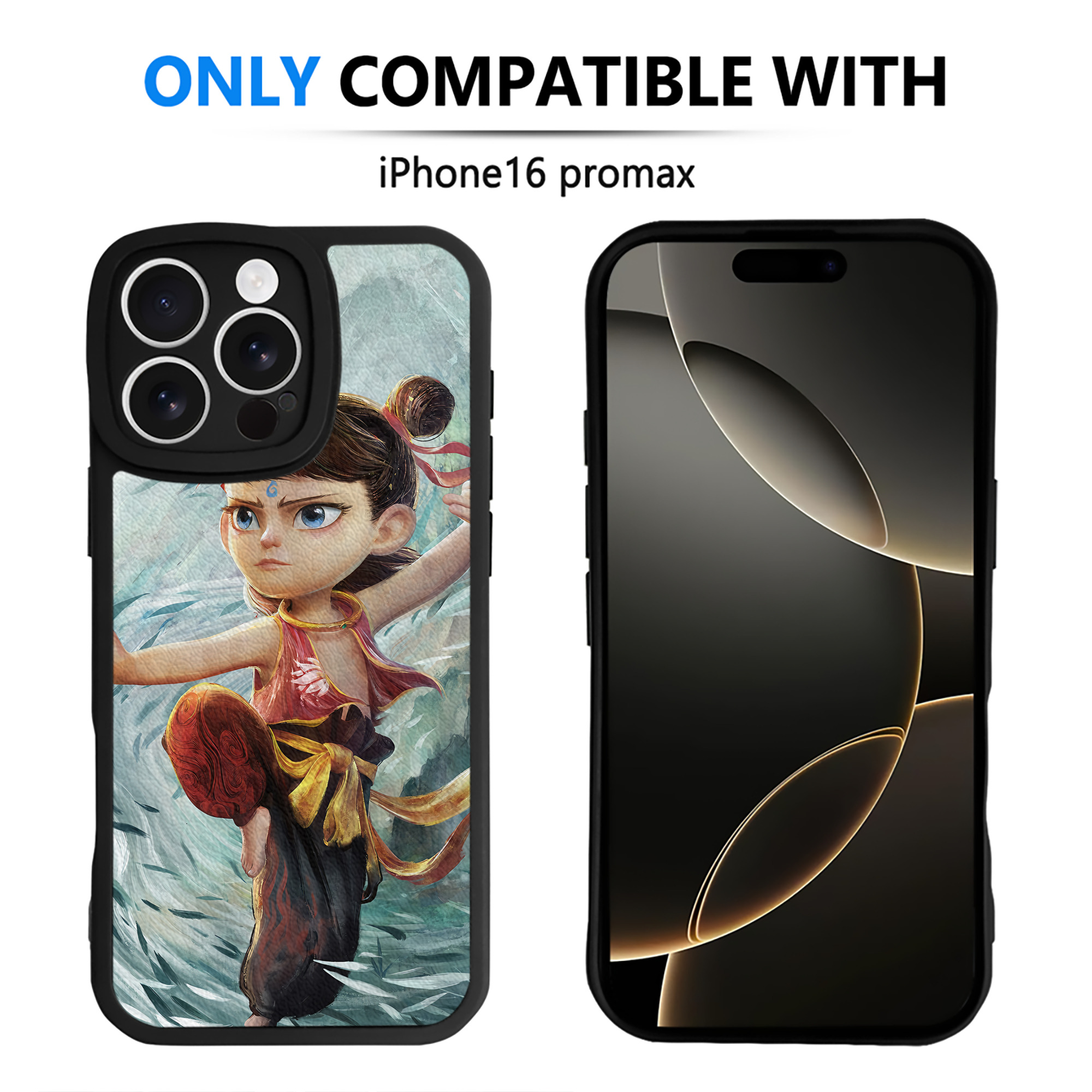 （画像用） Ne Zha 2 ナタ 魔童の大暴れ 【iPhone 16シリーズ対応】シリコンスマホケース（レザー調） 材質：シリコン